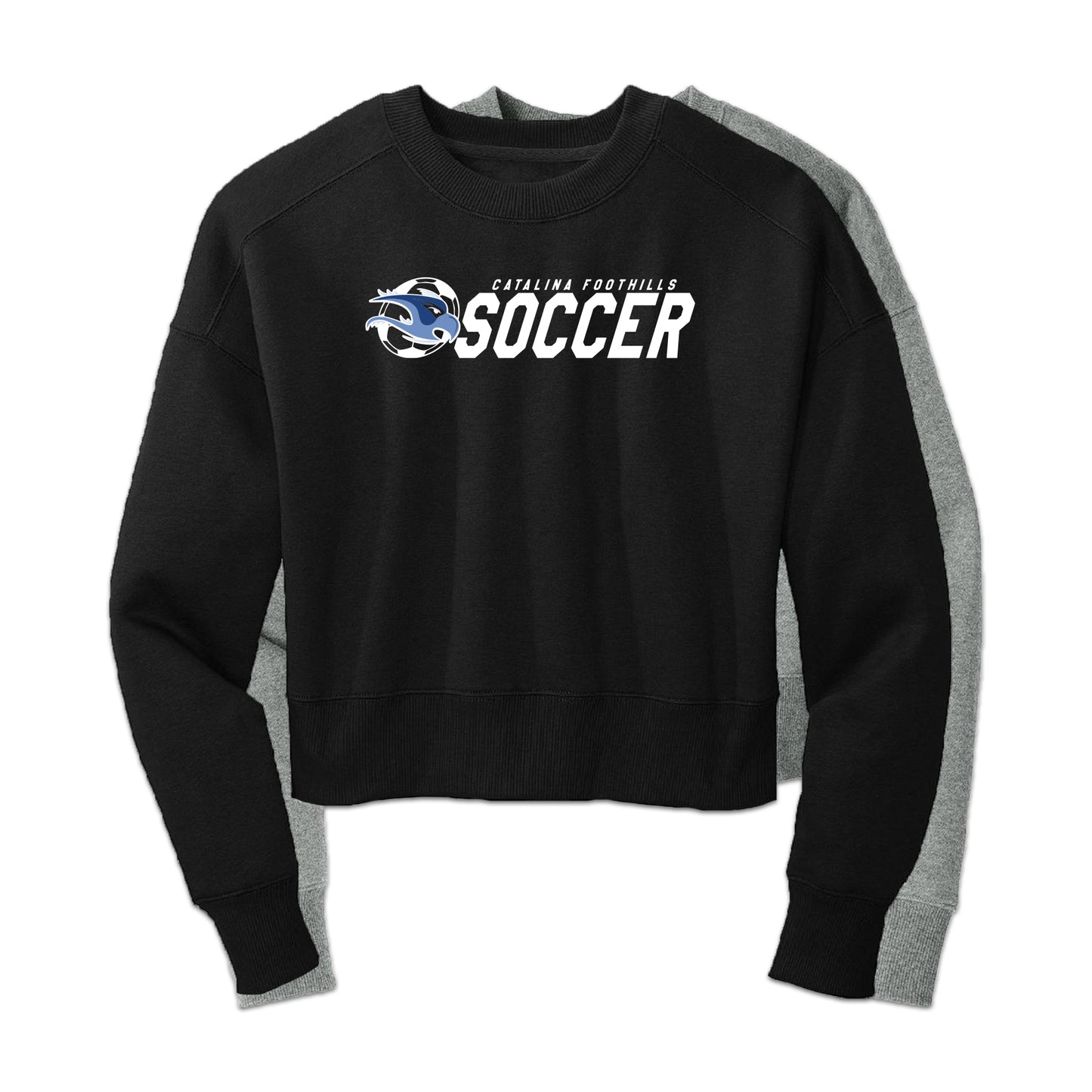 WOMENS FLEECE CROPPED CREWNECK SWEATER