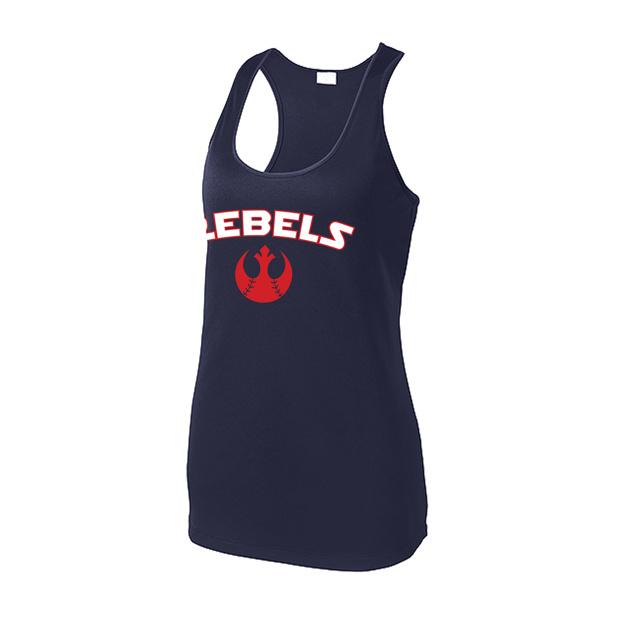 SPORT TEK WMNS RACERBACK TANK REBELS NAVY