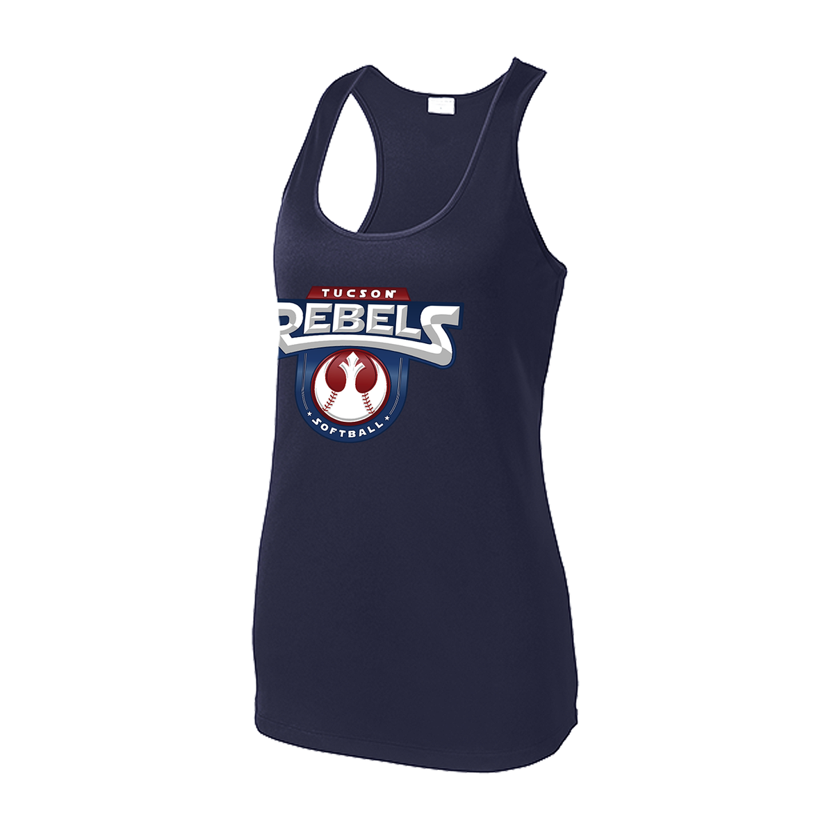 SPORT TEK WMNS RACERBACK TANK REBELS NAVY