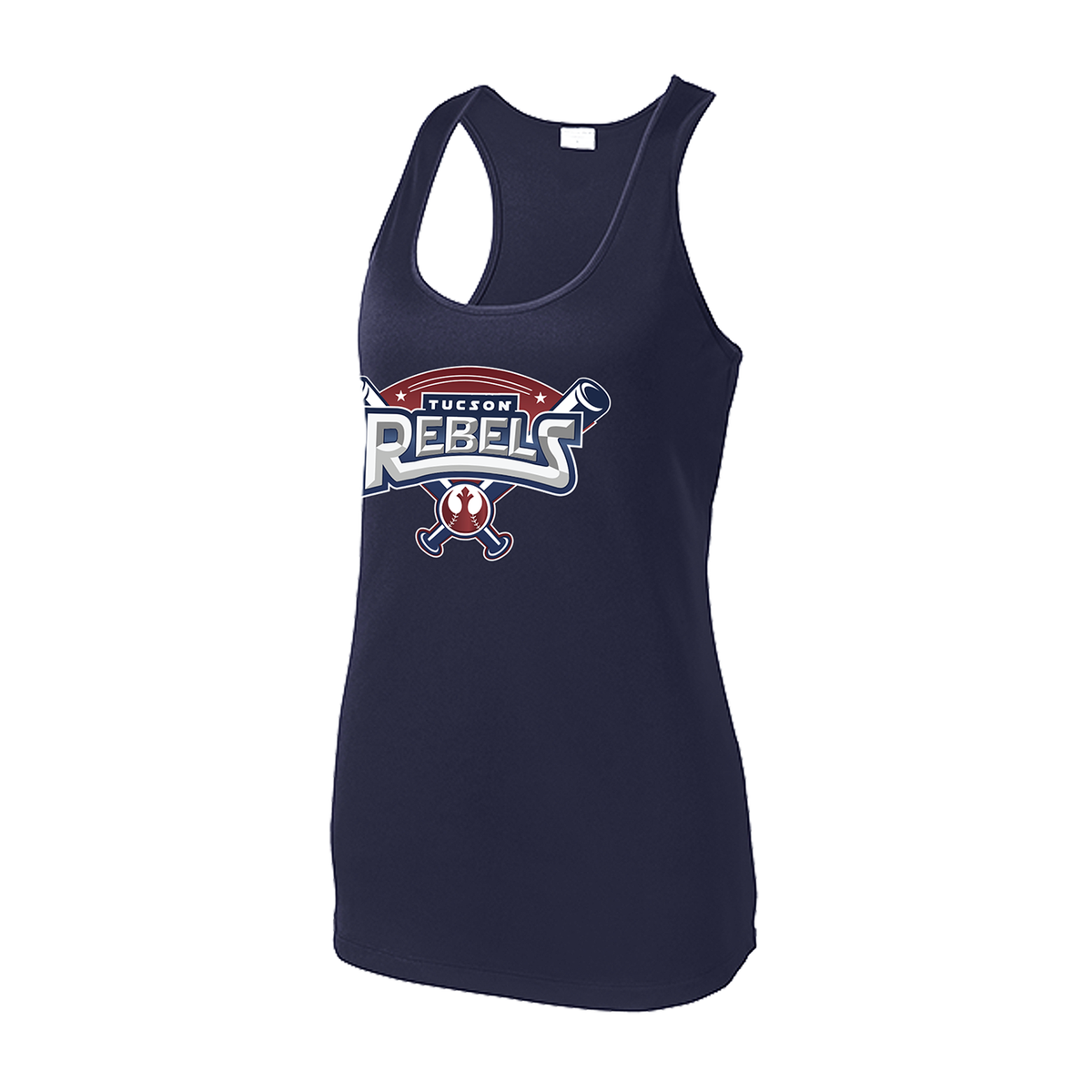 SPORT TEK WMNS RACERBACK TANK REBELS NAVY