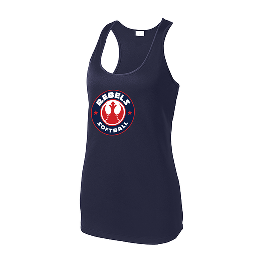 SPORT TEK WMNS RACERBACK TANK REBELS NAVY