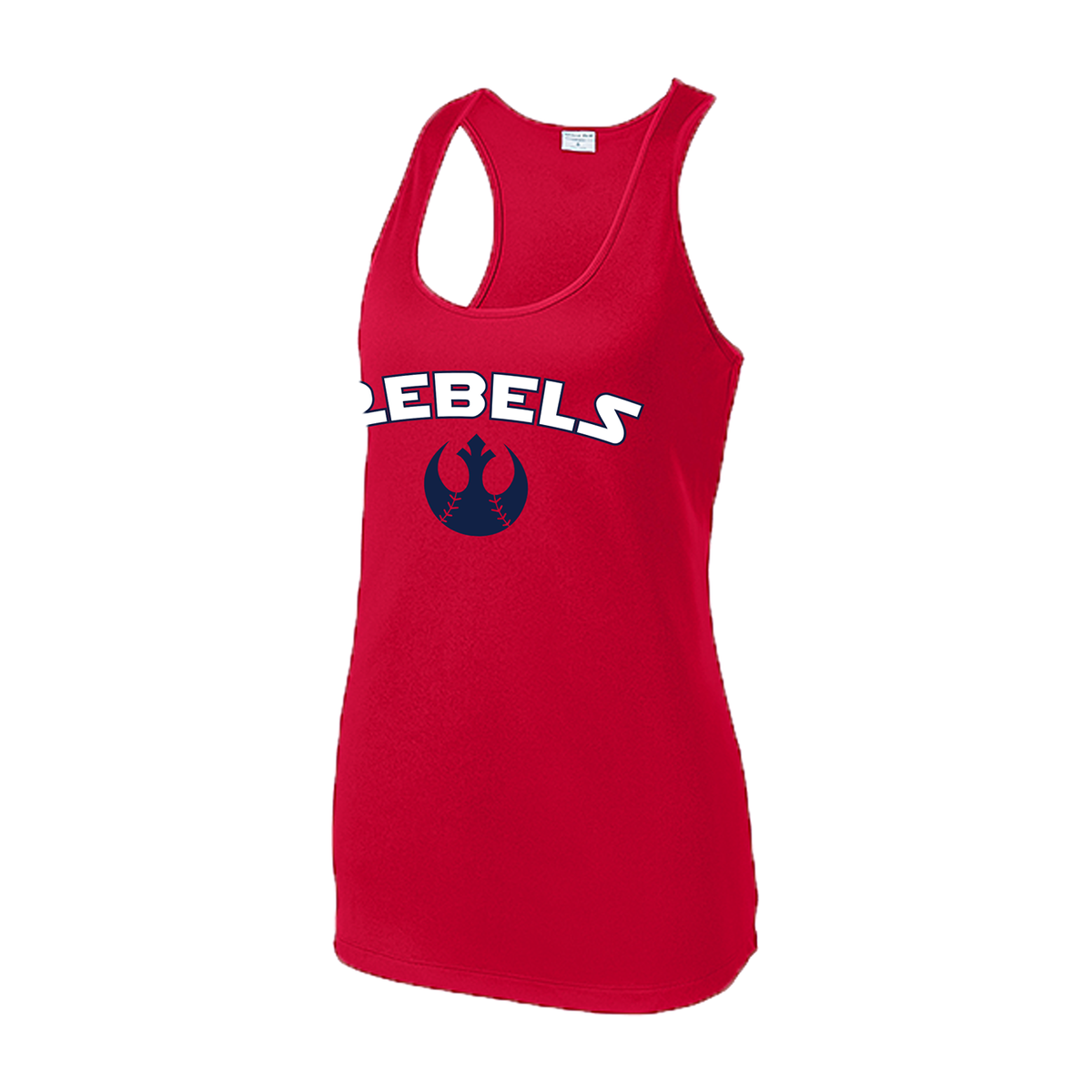 SPORT TEK WMNS RACERBACK TANK REBELS RED