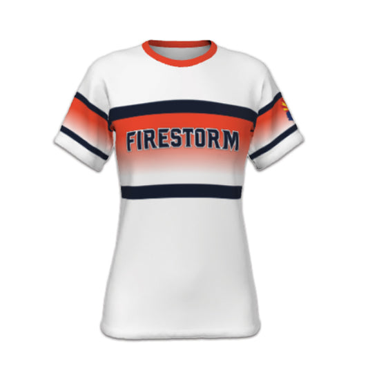 CUSTOM V NECK SS FIRESTORM WHITE